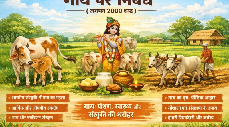 Essay on Cow in Hindi